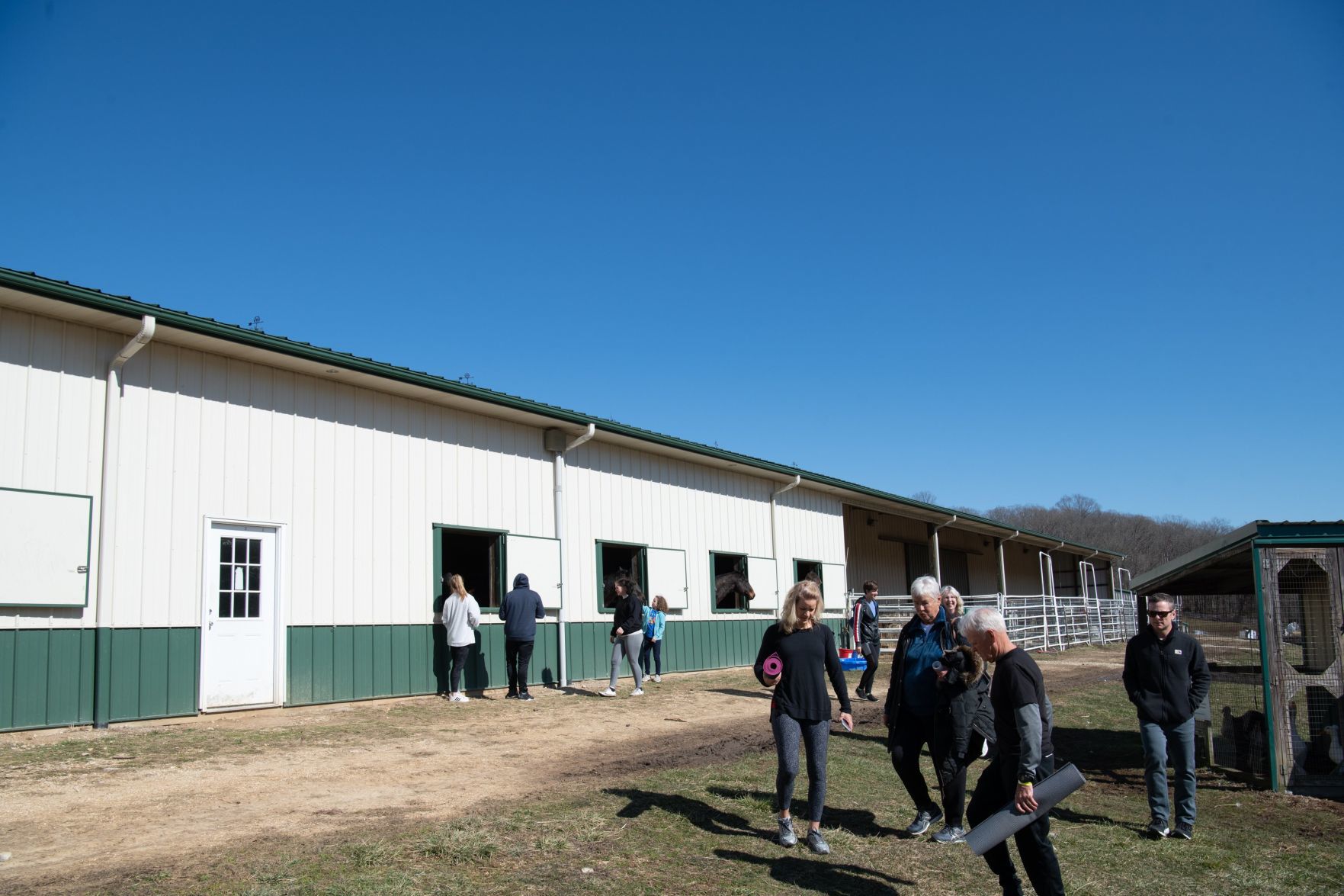 Baby goat yoga at Longmeadow Rescue Ranch